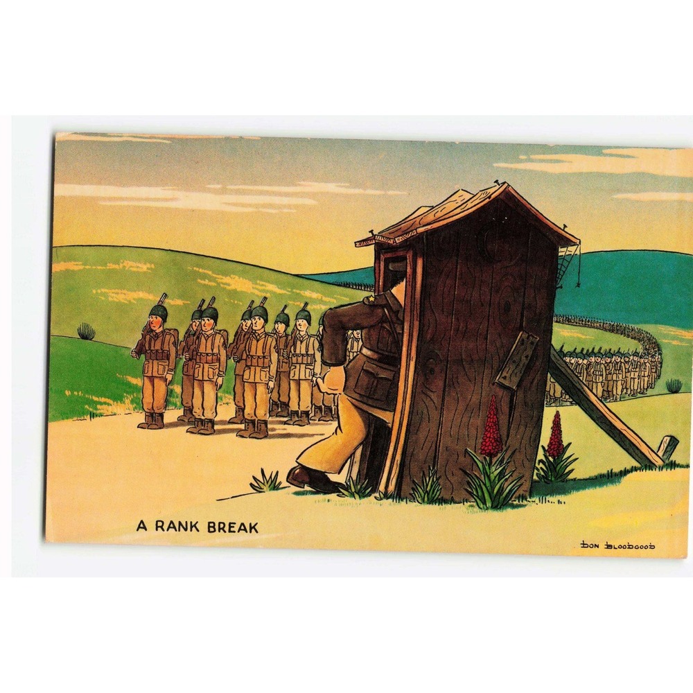 1952 Don Bloodgood A Rank Break Military Humor Postcard HSC-71 Mirro-Krome